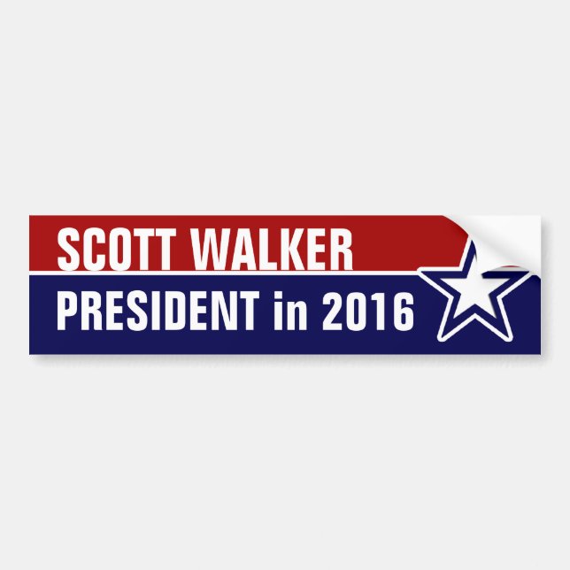 Autocollant De Voiture Scott Walker en 2016 (Devant)
