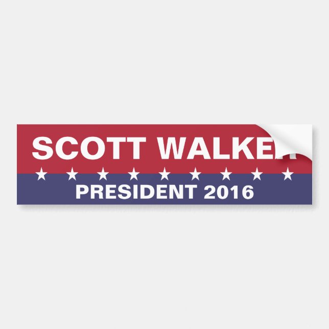 Autocollant De Voiture SCOTT WALKER pour le président 2016 (Devant)