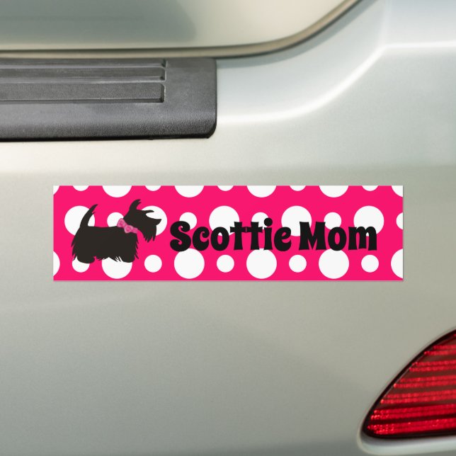 Autocollant De Voiture Scottish terrier maman, Scottie maman bumper stick (En voiture)
