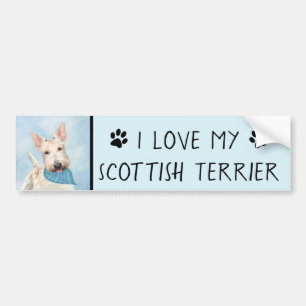 Autocollant De Voiture Scottish Terrier Wheaten Dog Painting Art original