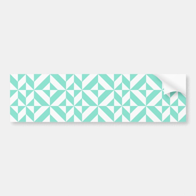 Autocollant De Voiture Seafoam Green Geometric Deco Cube Pattern (Devant)