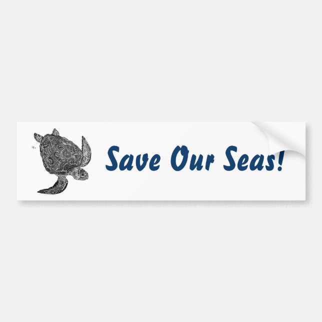 Autocollant De Voiture SeaTurtle, sauvent nos mers ! Adhésif pour (Devant)