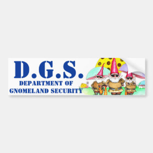 AUTOCOLLANT DE VOITURE SÉCURITÉ DE GNOMELAND