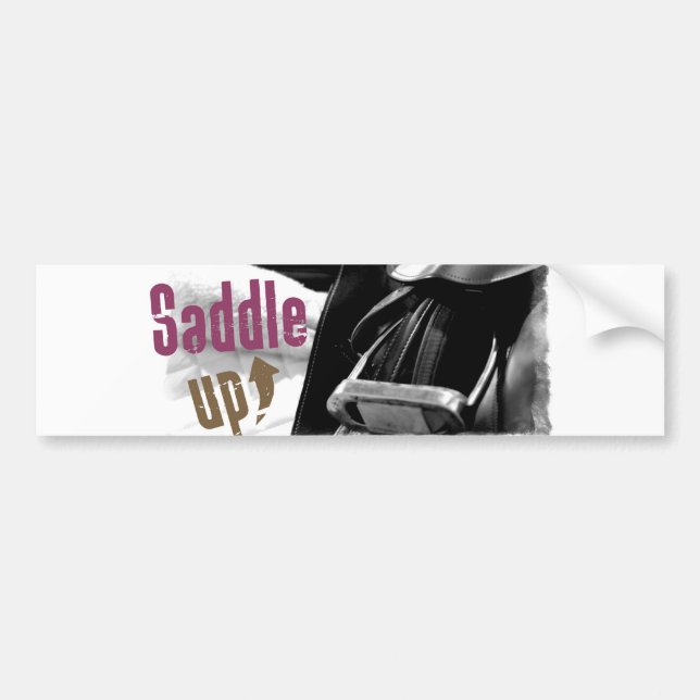 Autocollant De Voiture Selle noire et blanche (Devant)