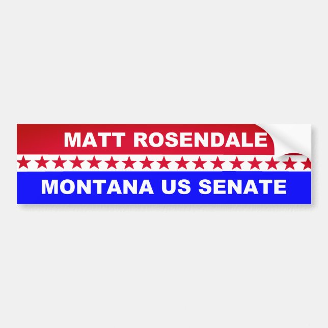 Autocollant De Voiture Sénat 2018 de Matt Rosendale Montana USA (Devant)