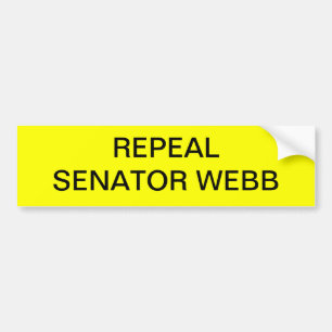 AUTOCOLLANT DE VOITURE SÉNATEUR WEBB D'ABROGATION