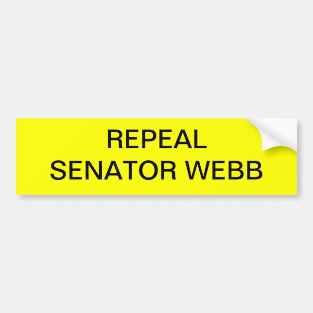 AUTOCOLLANT DE VOITURE SÉNATEUR WEBB D'ABROGATION                         (Devant)