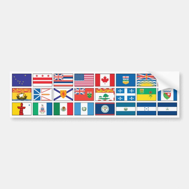 Autocollant De Voiture Série de drapeaux - #3 (Devant)