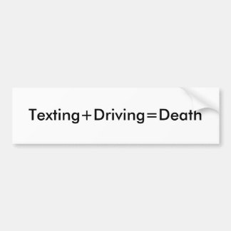 Autocollant De Voiture Service de mini-messages+Driving=Death
