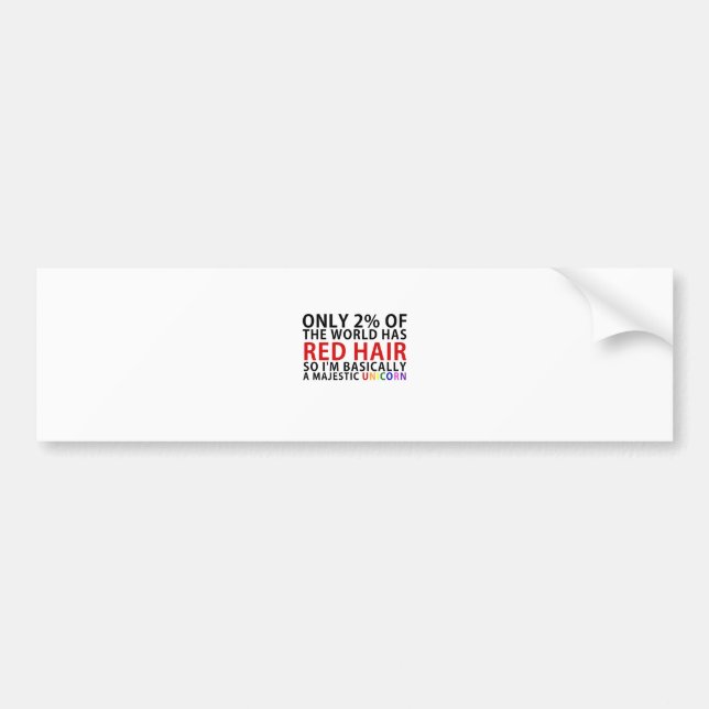 Autocollant De Voiture Seulement 2 pour cent du monde ont les cheveux (Devant)