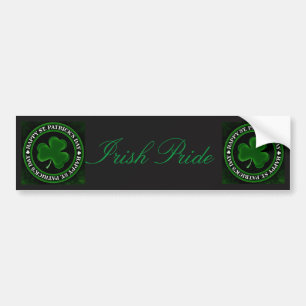 Autocollant De Voiture Shamrock vert/noir St Patrick's Day Irish Pride