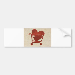 Autocollant De Voiture Shopping Cart Heart