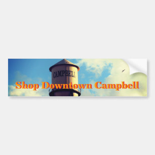 Autocollant De Voiture Shopping Downtown Campbell Water Tower Bumper Stic