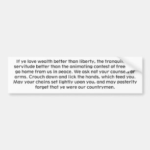 Autocollant De Voiture Si le YE aiment la richesse mieux que la liberté,