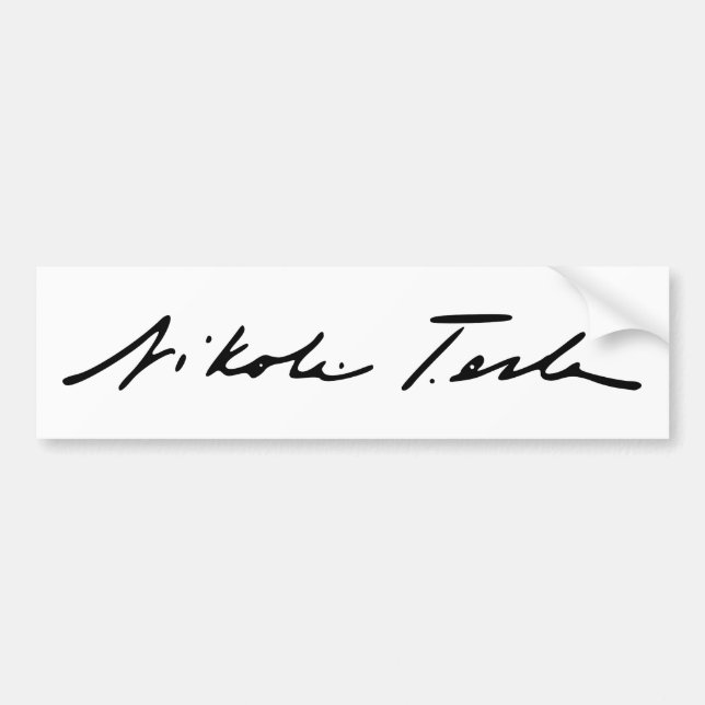 Autocollant De Voiture Signature de génie Nikola Tesla de l'électricité (Devant)