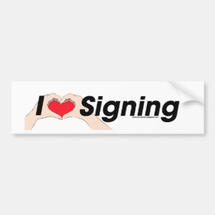 Autocollant De Voiture Signature de mains du coeur I