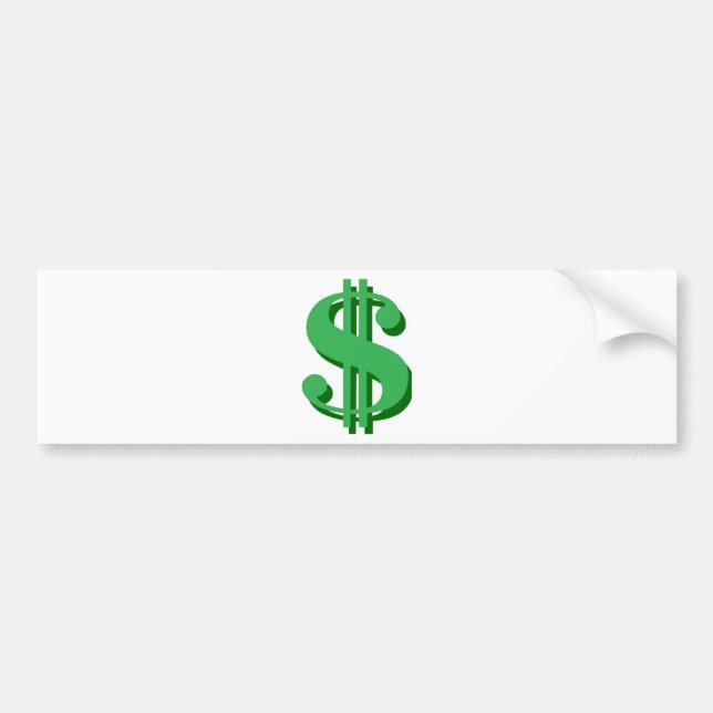 Autocollant De Voiture $ signe-dollar (Devant)