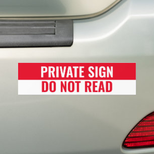 AUTOCOLLANT DE VOITURE SIGNE PRIVÉE, NE PAS LIRE