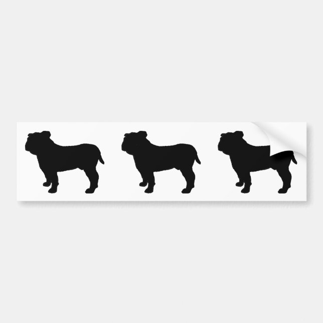 Autocollant De Voiture Silhouette de Bouledogue (Devant)