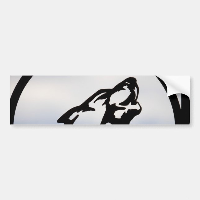 Autocollant De Voiture Silhouette de loup (Devant)