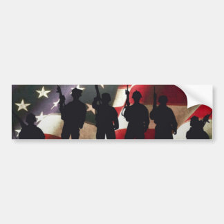 Autocollant De Voiture Silhouette militaire patriotique de soldat