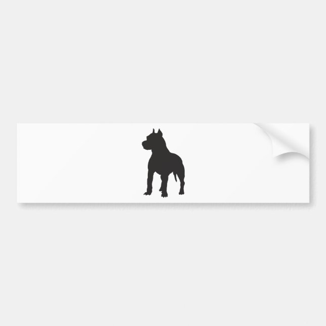 Autocollant De Voiture Silhouette noire de Terrier de pitbull (Devant)