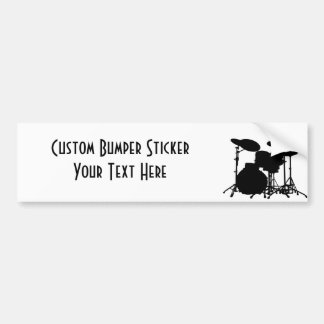 Autocollant De Voiture Silhouette noire et blanche de kit de tambour -