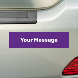 Autocollant De Voiture Simple Royal Purple Blanc Votre Texte De Message