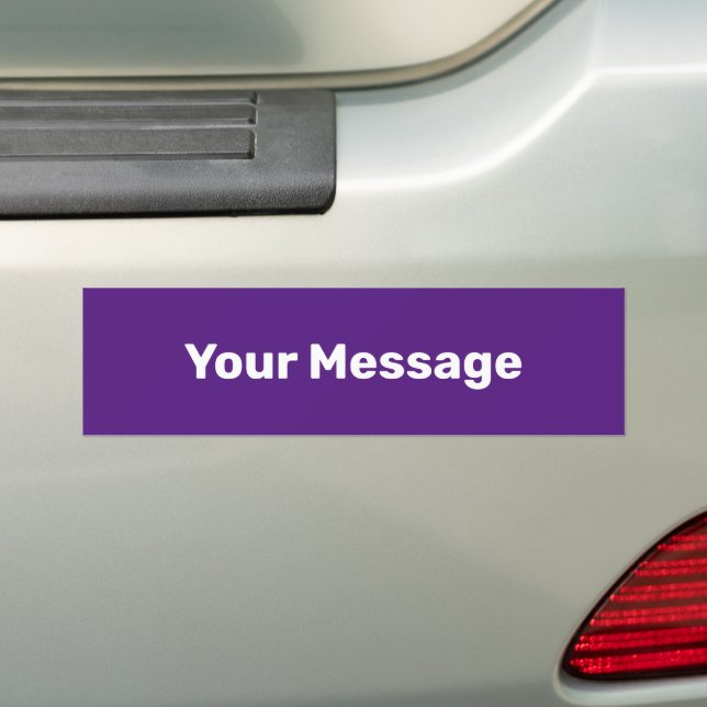 Autocollant De Voiture Simple Royal Purple Blanc Votre Texte De Message (En voiture)