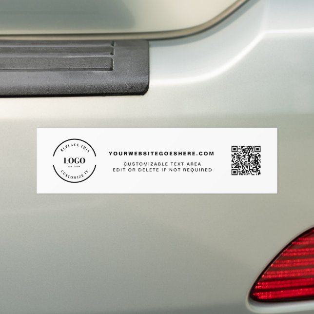 Autocollant De Voiture Simple site web de code QR avec logo d'entreprise  (En voiture)