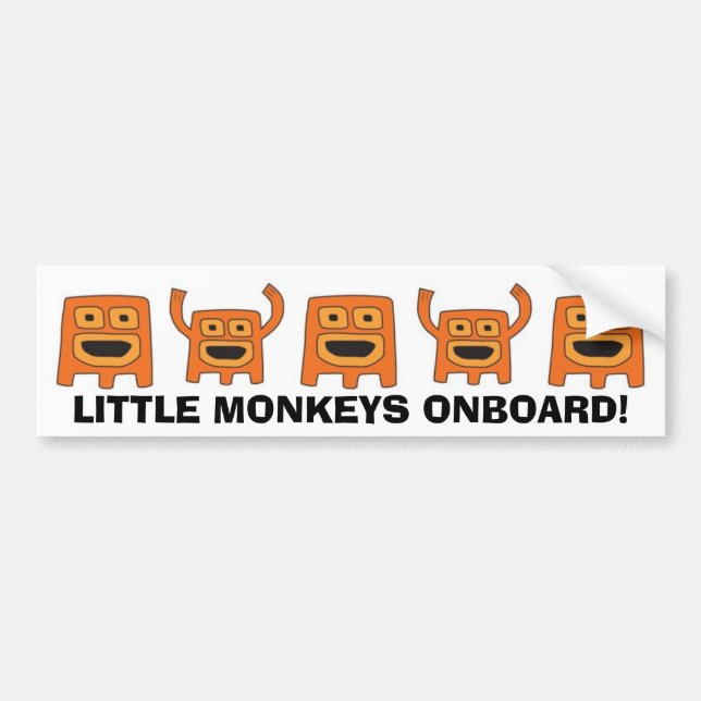 AUTOCOLLANT DE VOITURE SINGES, PETITS SINGES À BORD ! (Devant)