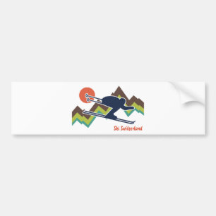 Autocollant De Voiture Ski Suisse