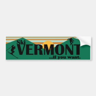 Autocollant De Voiture Ski Vermont… si vous voulez