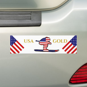 AUTOCOLLANT DE VOITURE SKIEUR