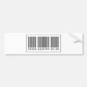 Autocollant De Voiture Skieur de pays croisé de code barres
