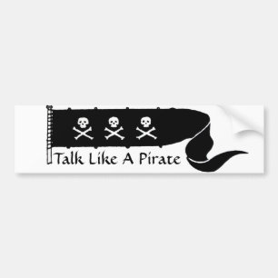 AUTOCOLLANT DE VOITURE SKULLS AND CROSSED BONES BLACK WHITE PIRATE FLAG