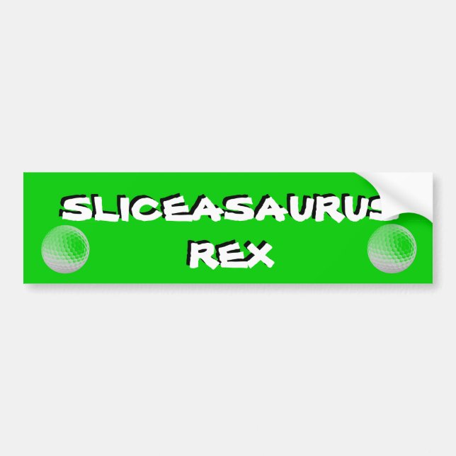 Autocollant De Voiture Sliceasaurus Rex Drôle de chariot de golf (Devant)
