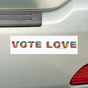Autocollant De Voiture SlipperyJoe vote amour égalité fourrure de couleur