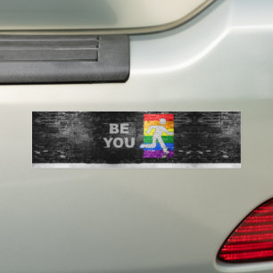 Autocollant De Voiture SlipperyJoe's artistique Be You gay pride cadeaux 