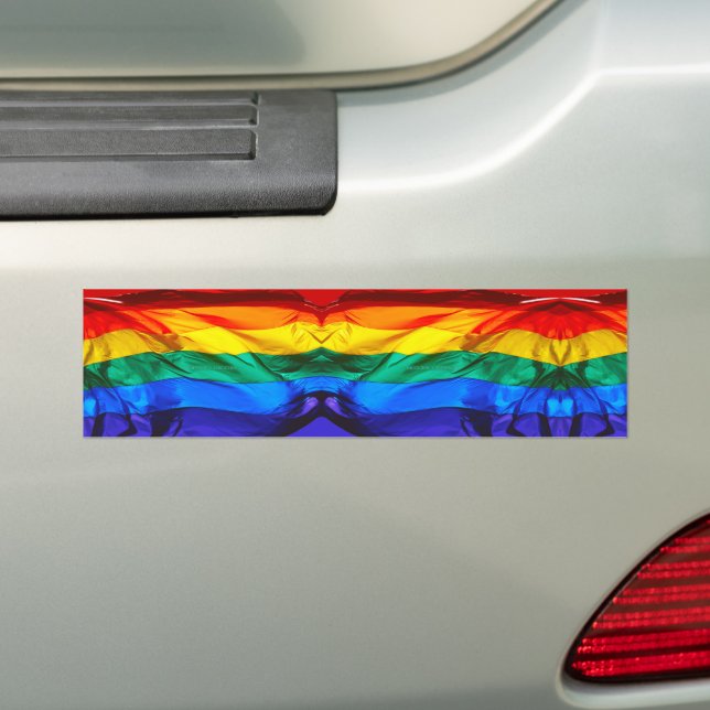 Autocollant De Voiture SlipperyJoe's artistique Vague Gay pride Drapeau c (En voiture)