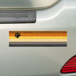 Autocollant De Voiture SlipperyJoe's Bear Pride drapeau en bois Fraternit