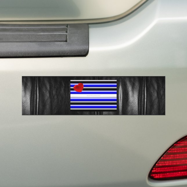 Autocollant De Voiture SlipperyJoe's Gay Leather Pride drapeau royal noir (En voiture)