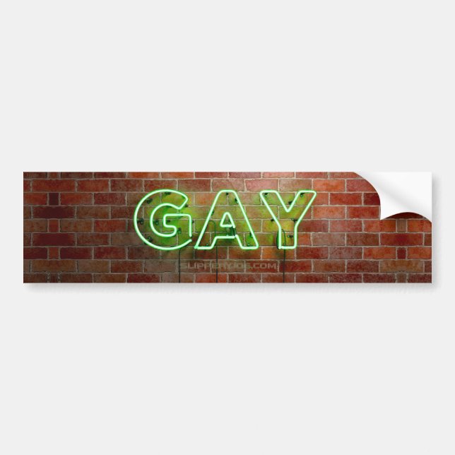 Autocollant De Voiture SlipperyJoe's neon Gay Sign mot de mur en briques  (Devant)