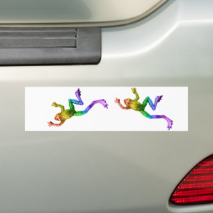 Autocollant De Voiture SlipperyJoe's Pride Frog animal rampant arc-en-cie