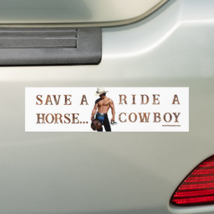Autocollant De Voiture SlipperyJoe's sauve cheval monter chapeau de cowbo