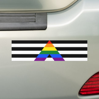 Autocollant De Voiture SlipperyJoe's Straight Ally Drapeau gay cadeaux LG