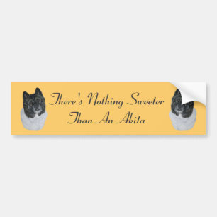 Autocollant De Voiture slogan de chien amusant photo akita noir et blanc