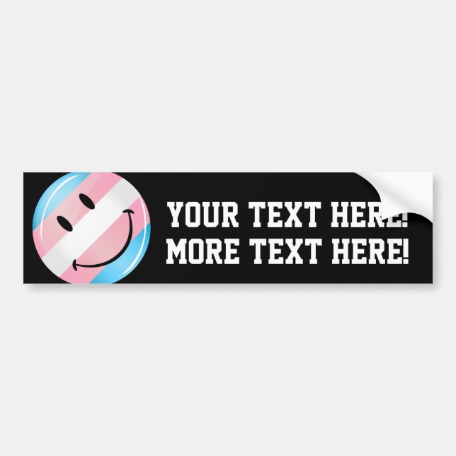 Autocollant De Voiture Smiling Transgender Flag (Devant)