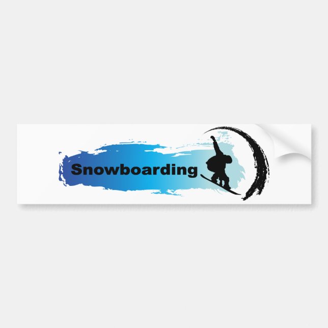 Autocollant De Voiture Snowboarding unique (Devant)