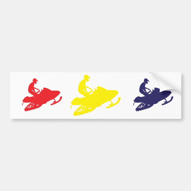 Autocollant De Voiture Snowmobiler/Red,Yellow,Blue (Devant)